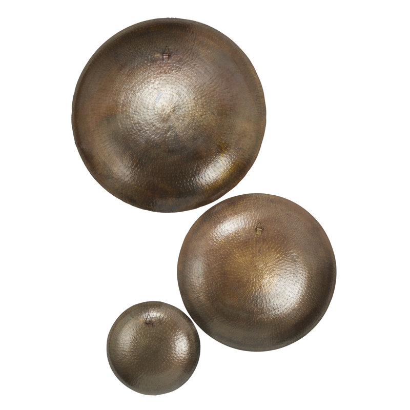 Langley Street 3 Piece Hammered Metal Wall Décor Set & Reviews
